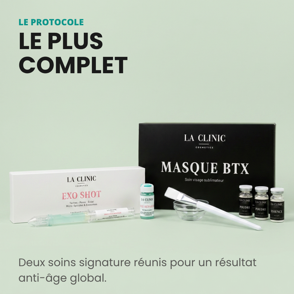 PROTOCOLE ANTI-ÂGE COMPLET EXO SHOT + CURE BTX TRAITEMENT EN PROFONDEUR • LISSAGE • EFFET GLOW